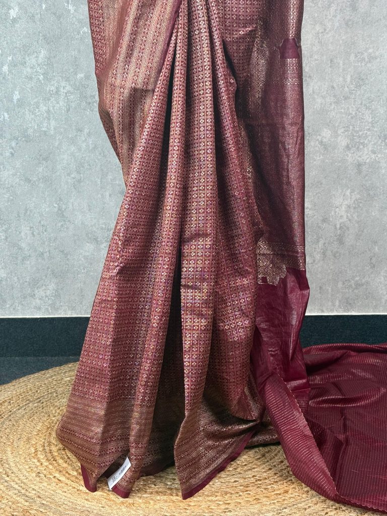 CHANDERI ANTIQUE ZARI BROCADE BANARASI SAREE - Image 3