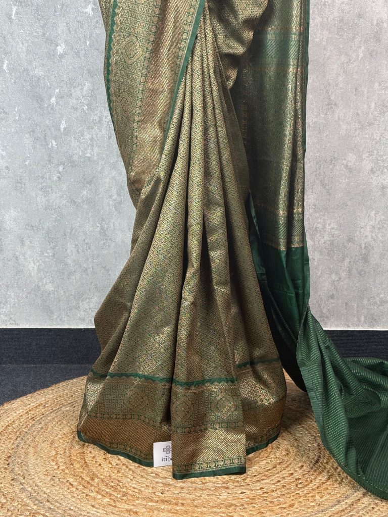 CHANDERI ANTIQUE ZARI BROCADE BANARASI SAREE - Image 3