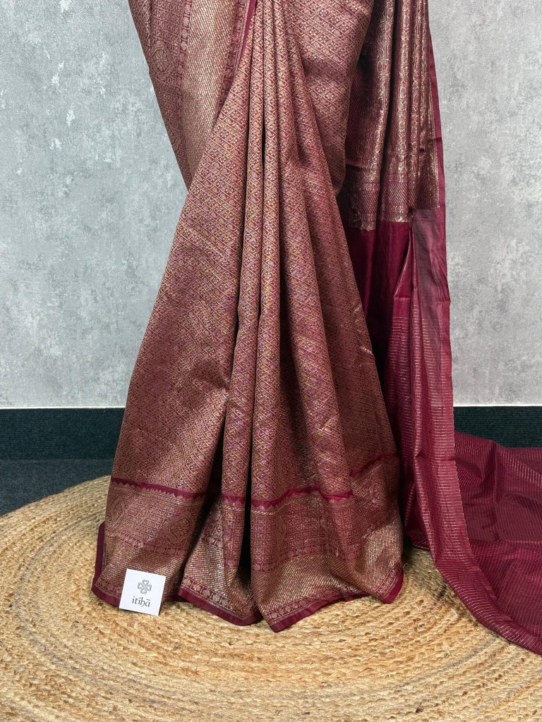 CHANDERI ANTIQUE ZARI BROCADE BANARASI SAREE - Image 3