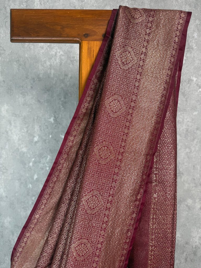 CHANDERI ANTIQUE ZARI BROCADE BANARASI SAREE - Image 2