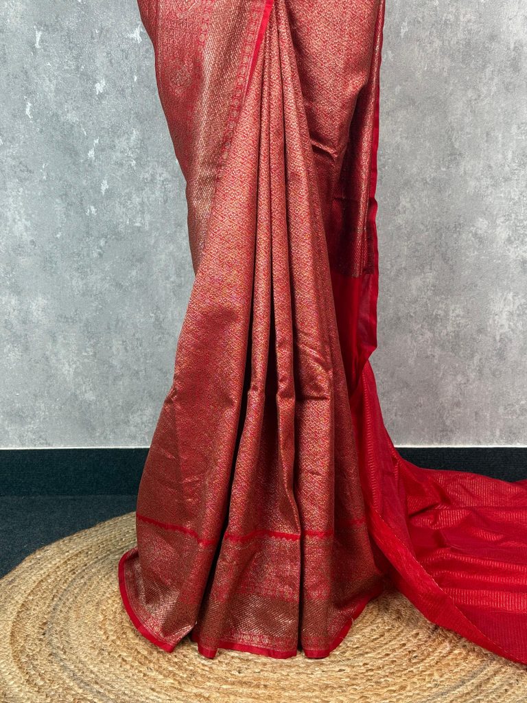 CHANDERI ANTIQUE ZARI BROCADE BANARASI SAREE - Image 3