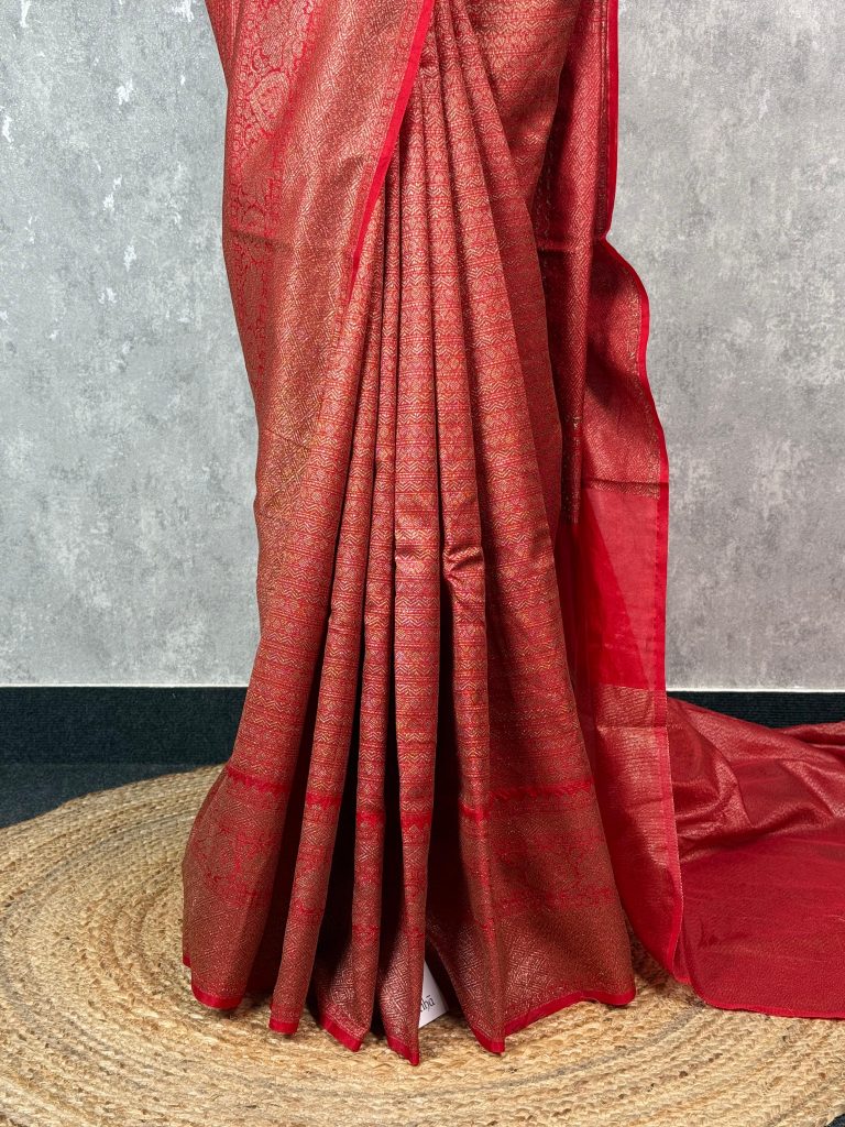 CHANDERI ANTIQUE ZARI BROCADE BANARASI SAREE - Image 3