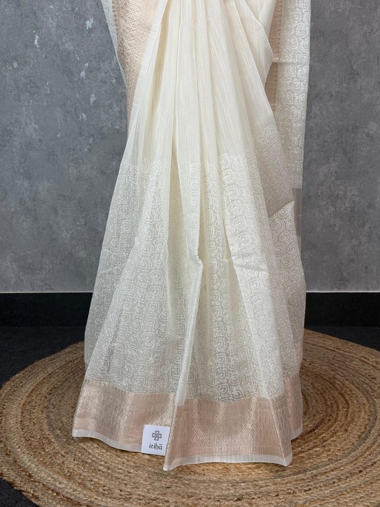 SEMI KOTA EMBROIDERY BANARASI SAREE - Image 3