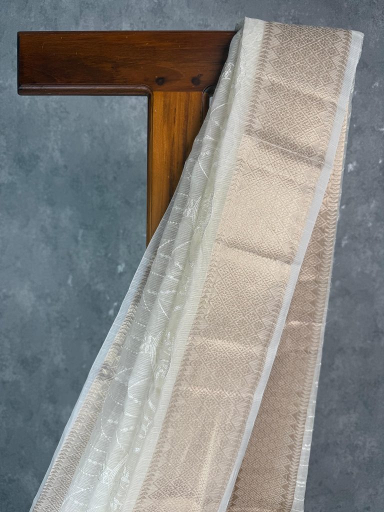 SEMI KOTA EMBROIDERY BANARASI SAREE - Image 2