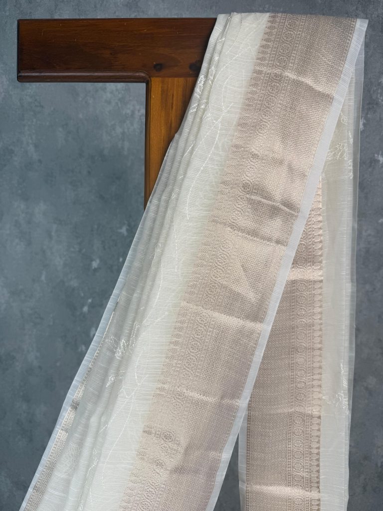 SEMI KOTA EMBROIDERY BANARASI SAREE - Image 2