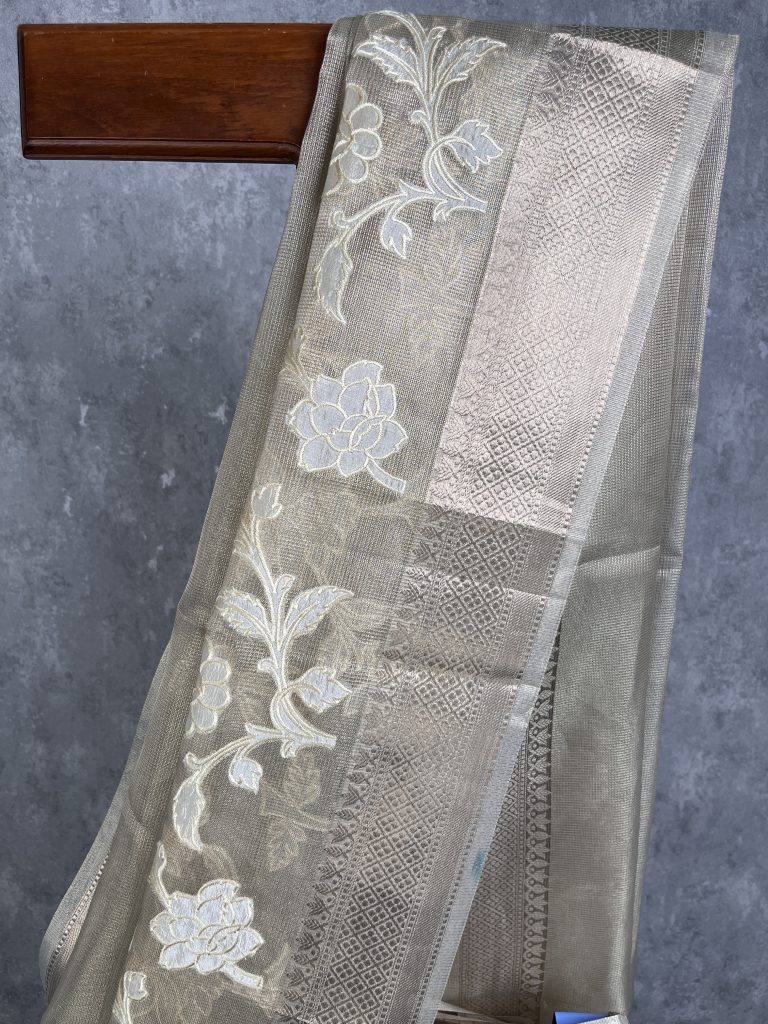 SEMI LINEN PRINTED SAREE - Image 2
