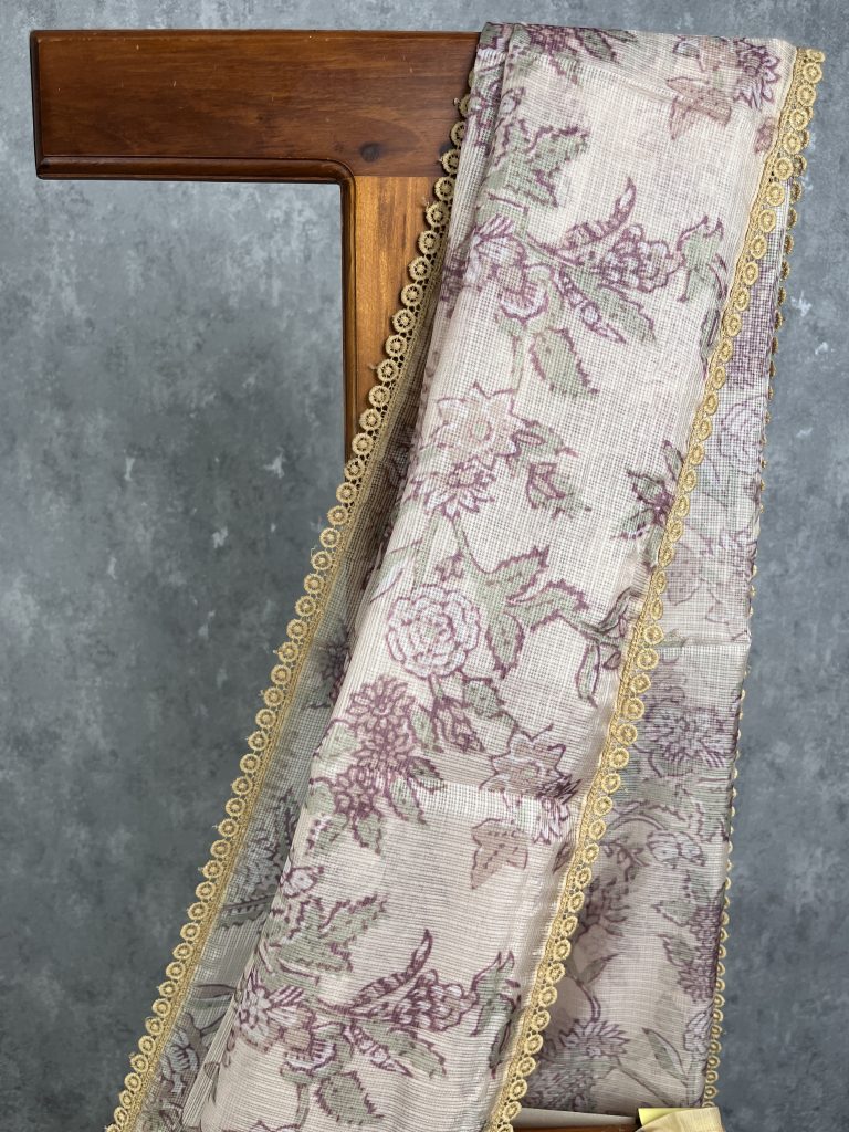 SEMI LINEN PRINTED SAREE - Image 2