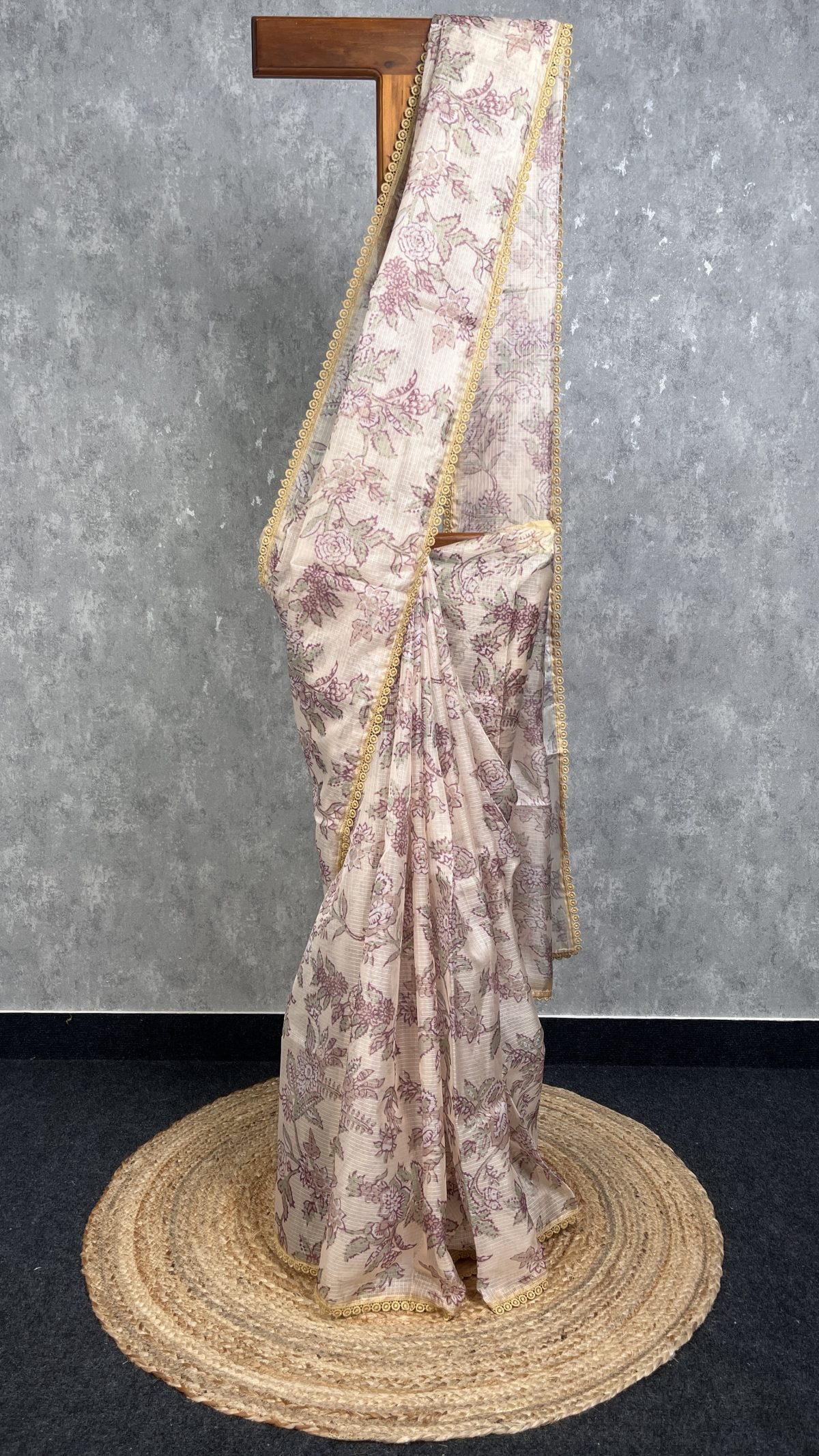 SEMI LINEN PRINTED SAREE