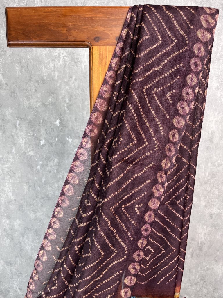 SEMI LINEN PRINTED SAREE - Image 2