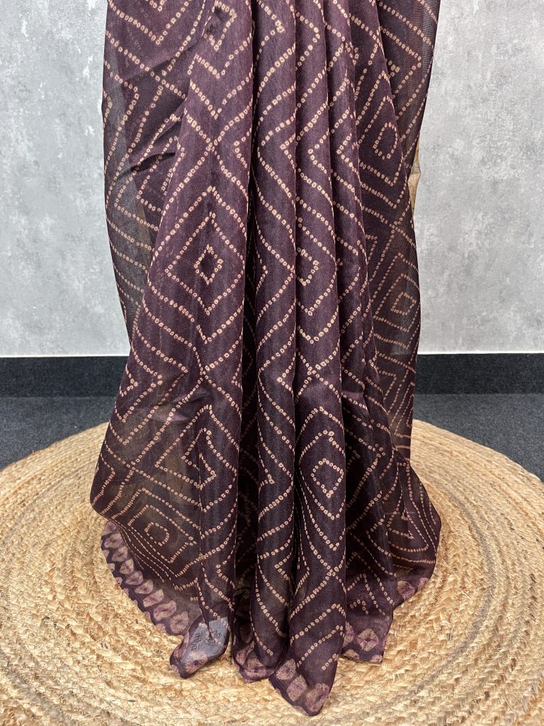 SEMI LINEN PRINTED SAREE - Image 3