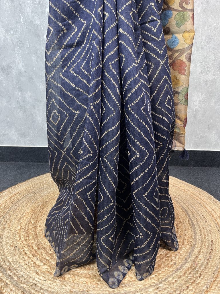 SEMI LINEN PRINTED SAREE - Image 3