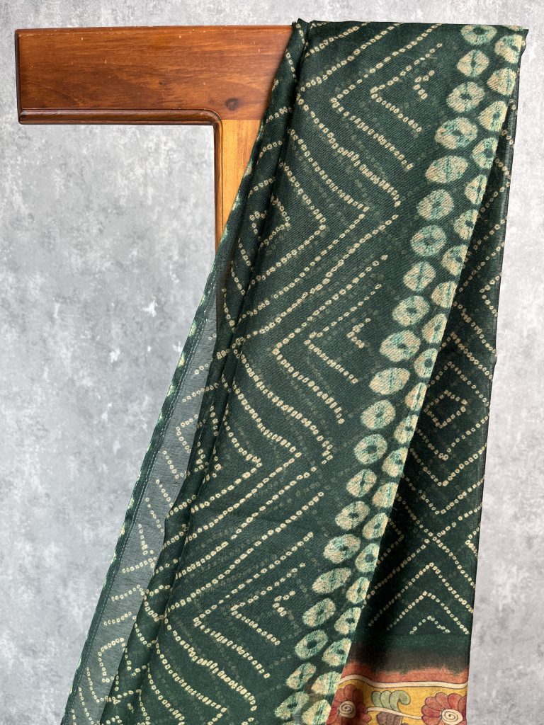 SEMI LINEN PRINTED SAREE - Image 2