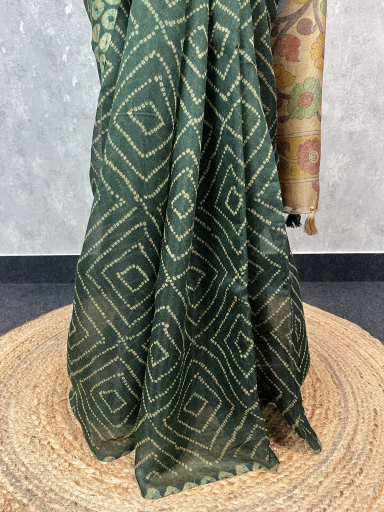 SEMI LINEN PRINTED SAREE - Image 3