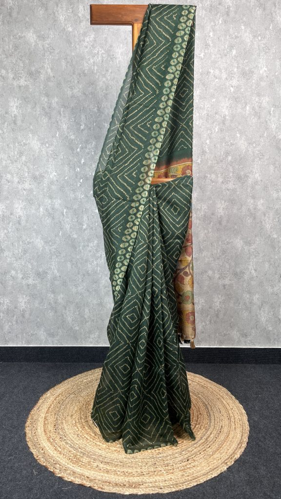 SEMI LINEN PRINTED SAREE