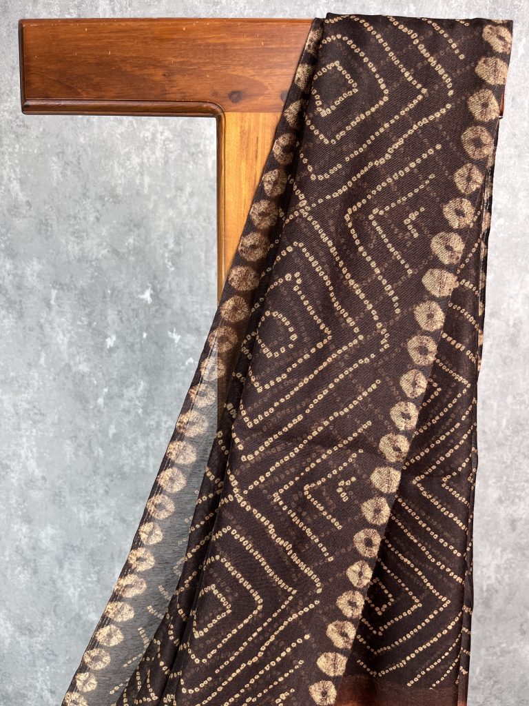 SEMI LINEN PRINTED SAREE - Image 2