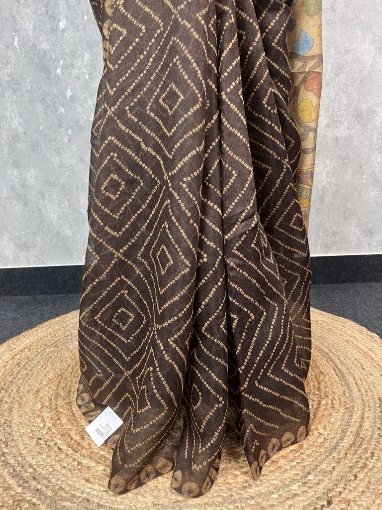 SEMI LINEN PRINTED SAREE - Image 4