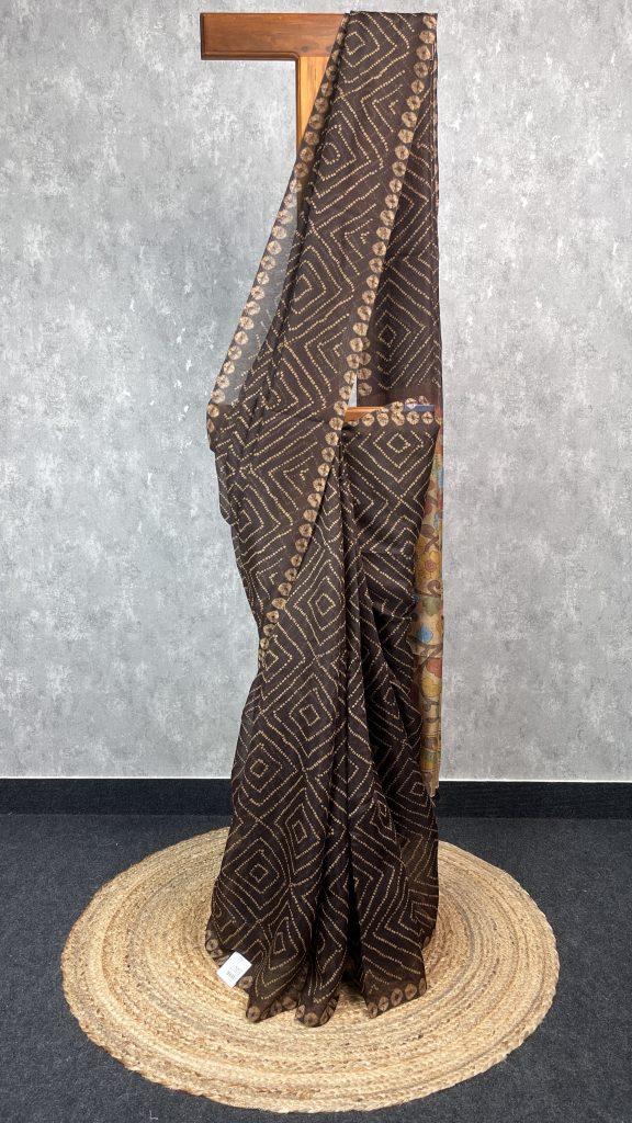 SEMI LINEN PRINTED SAREE