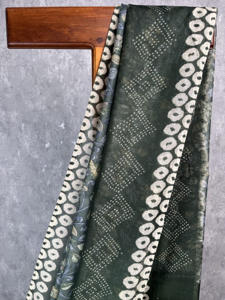 SEMI LINEN PRINTED SAREE - Image 2