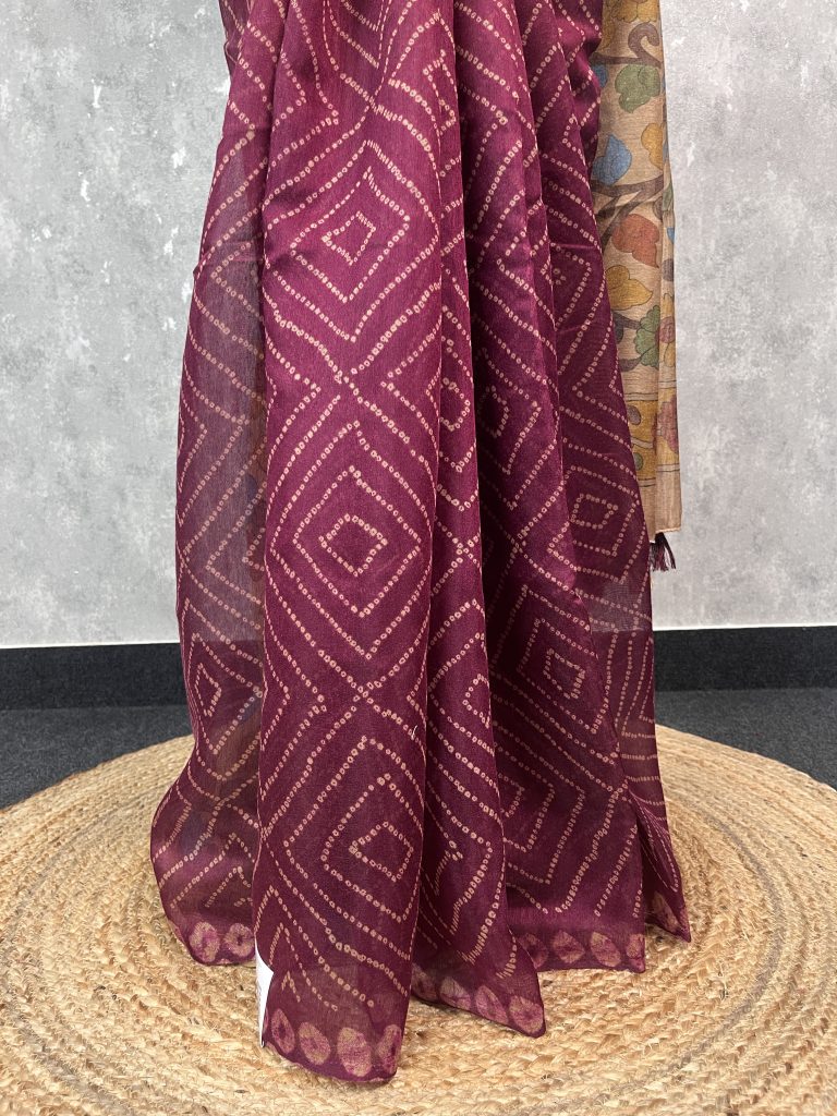 SEMI LINEN PRINTED SAREE - Image 3