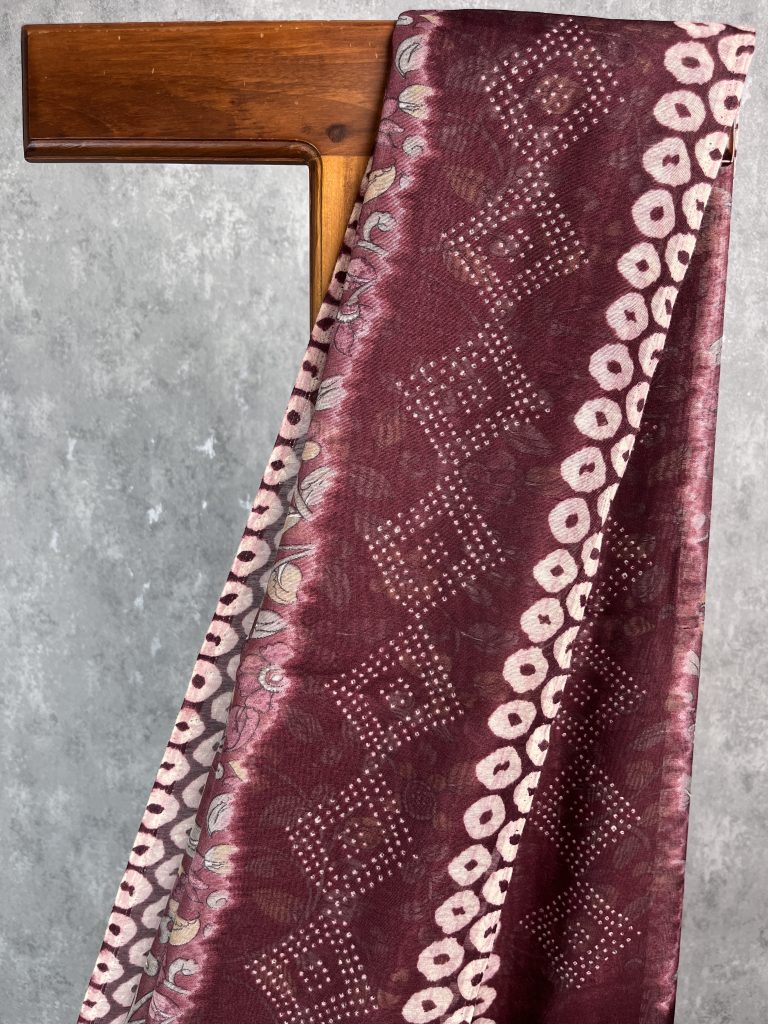 SEMI LINEN PRINTED SAREE - Image 2