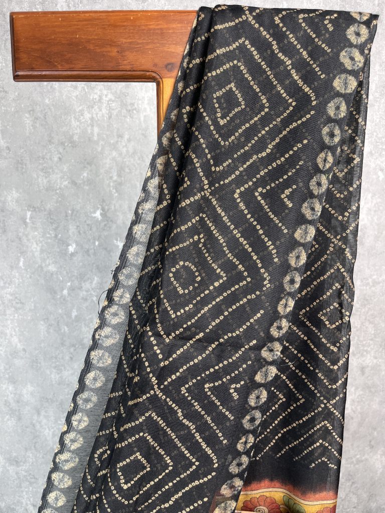 SEMI LINEN PRINTED SAREE - Image 2