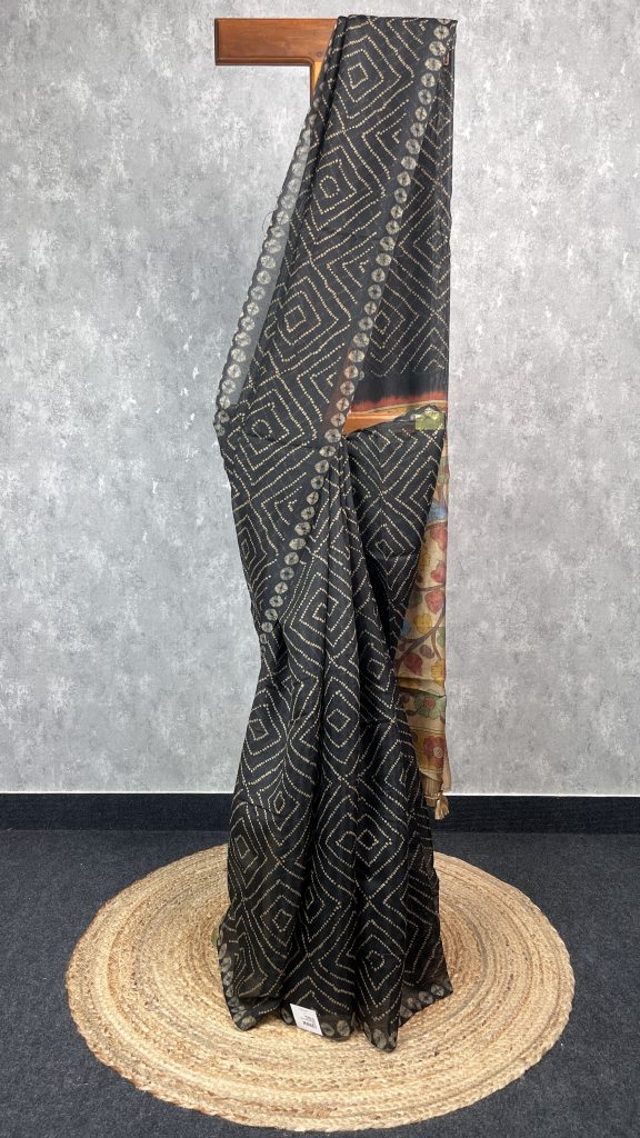 SEMI LINEN PRINTED SAREE