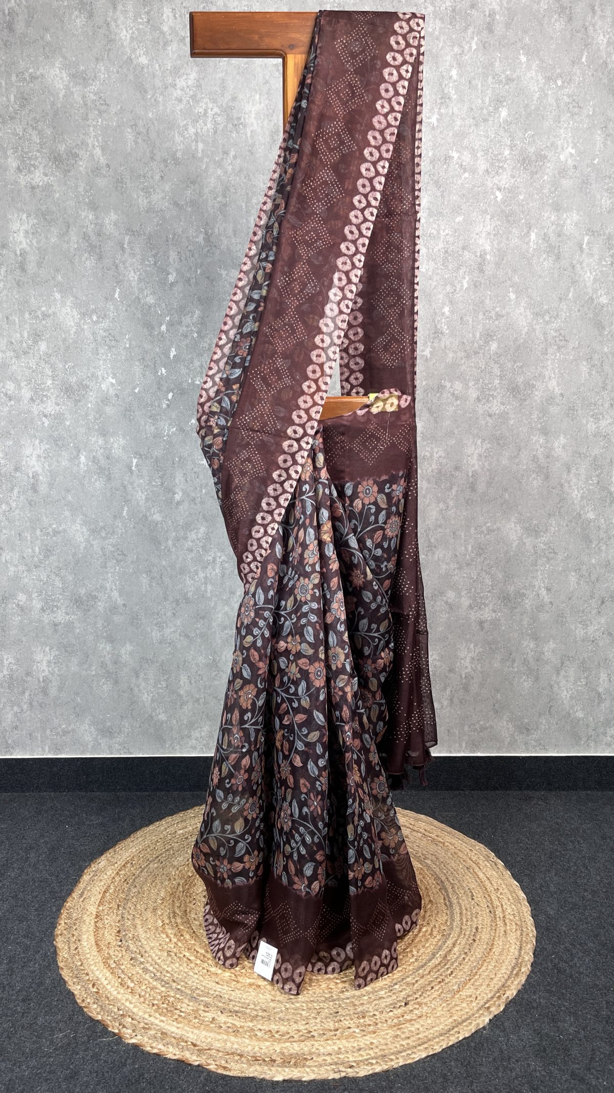 SEMI PRINTED LINEN SAREE