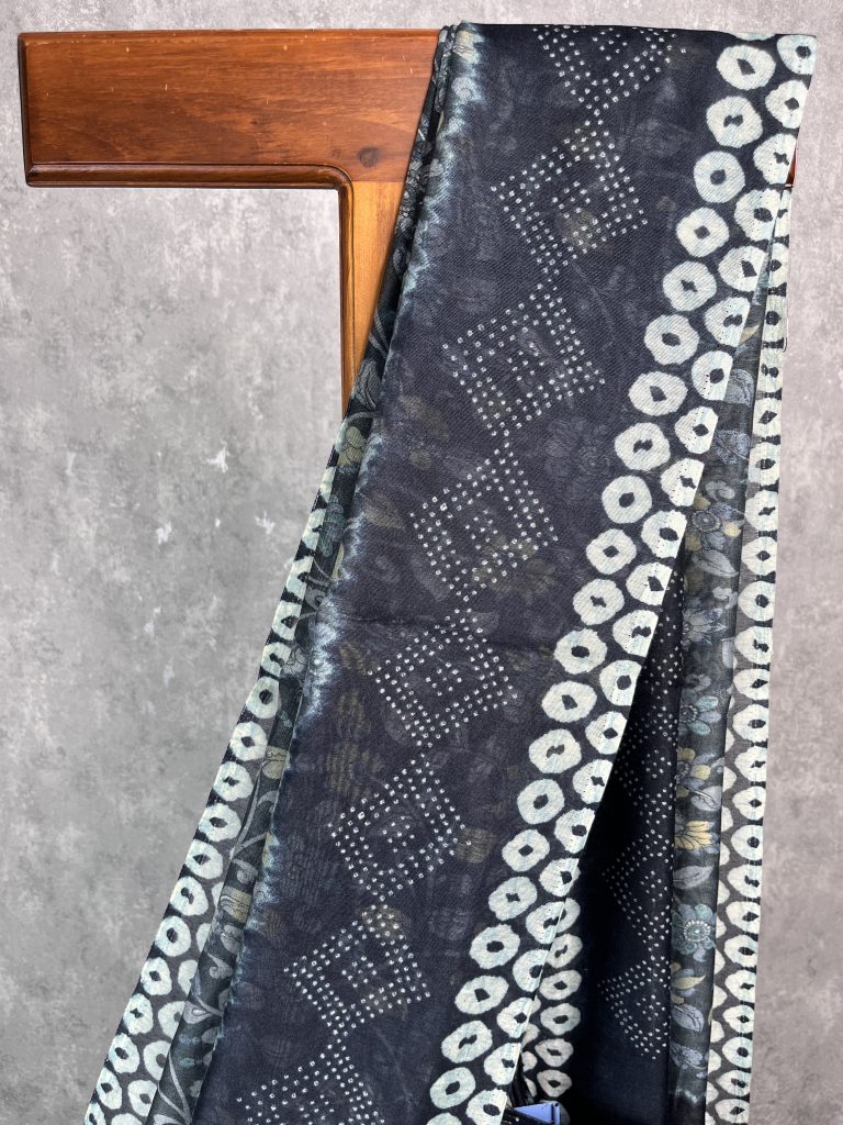 SEMI LINEN PRINTED SAREE - Image 2
