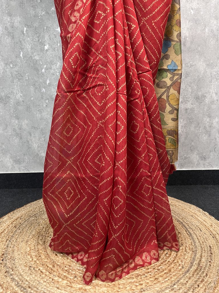SEMI LINEN PRINTED SAREE - Image 3