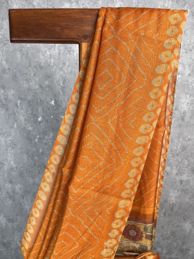 SEMI LINEN PRINTED SAREE - Image 2