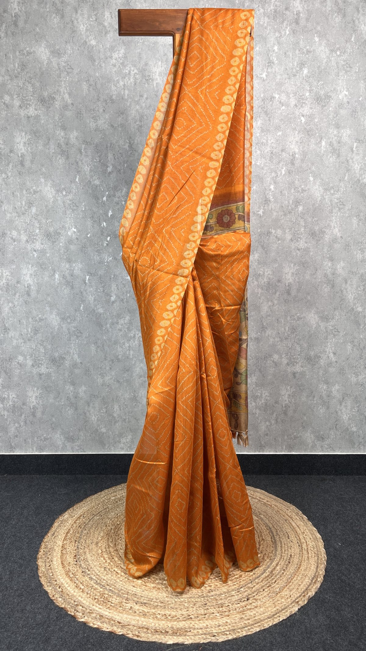SEMI LINEN PRINTED SAREE