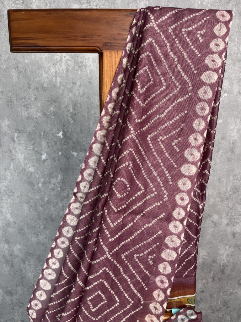 SEMI LINEN PRINTED SAREE - Image 2