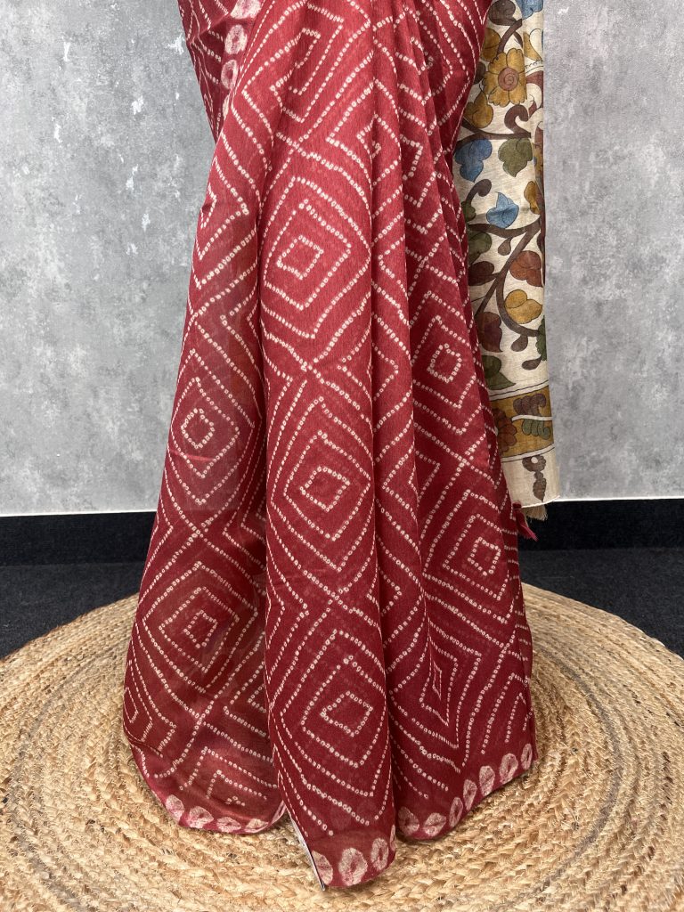 SEMI LINEN PRINTED SAREE - Image 3