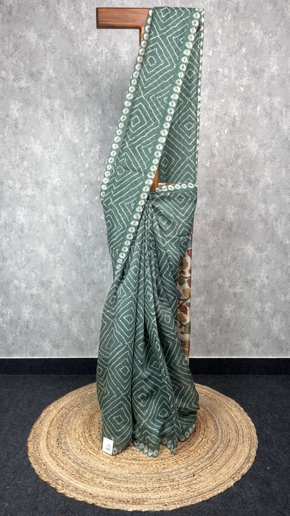 SEMI LINEN PRINTED SAREE