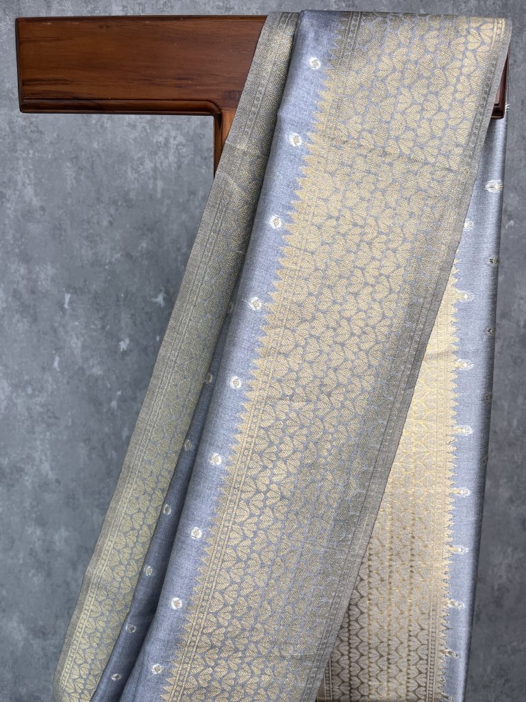 SEMI TUSSAR SILK WEAVING BANARASI SAREE - Image 2