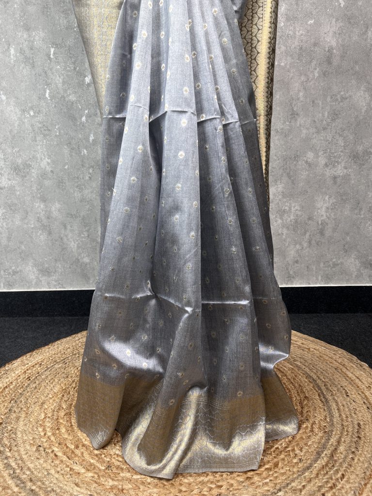 SEMI TUSSAR SILK WEAVING BANARASI SAREE - Image 3
