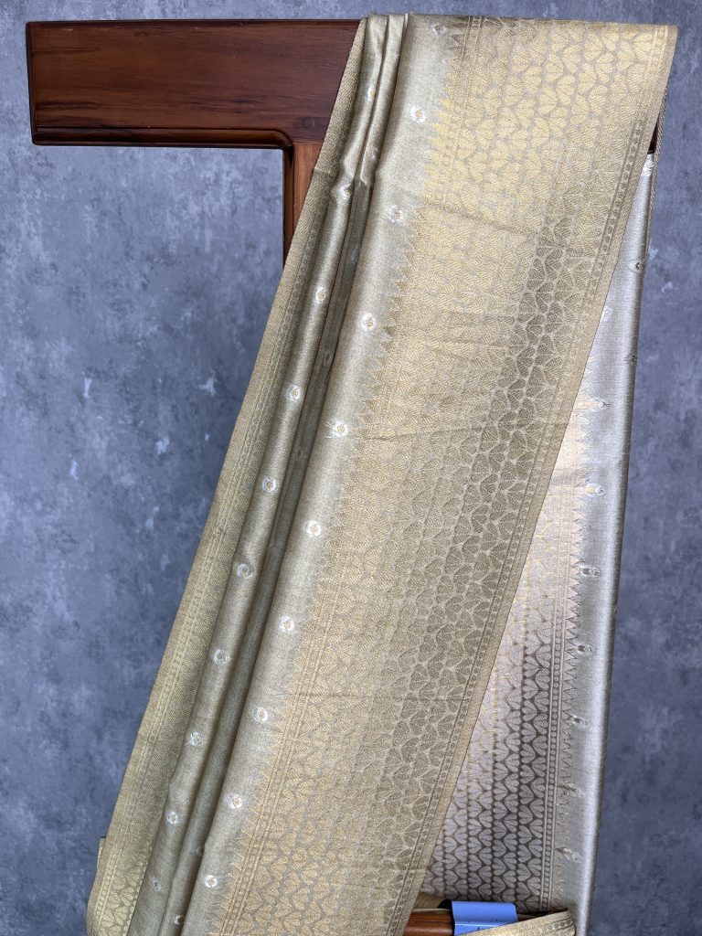 SEMI TUSSAR SILK WEAVING BANARASI SAREE - Image 2