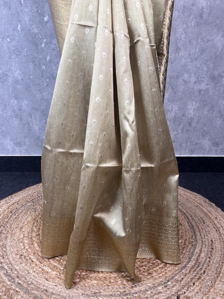 SEMI TUSSAR SILK WEAVING BANARASI SAREE - Image 3