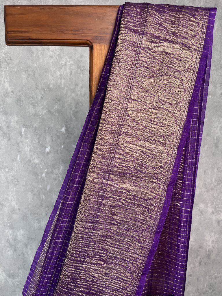 SILK ORGANZA ZARI CRUSH BANARASI SAREE - Image 2
