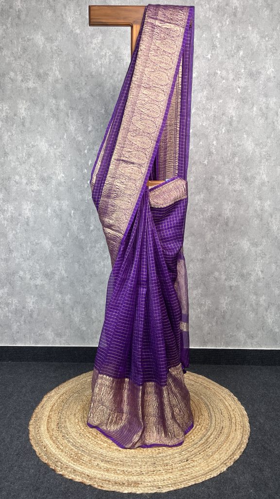 SILK ORGANZA ZARI CRUSH BANARASI SAREE