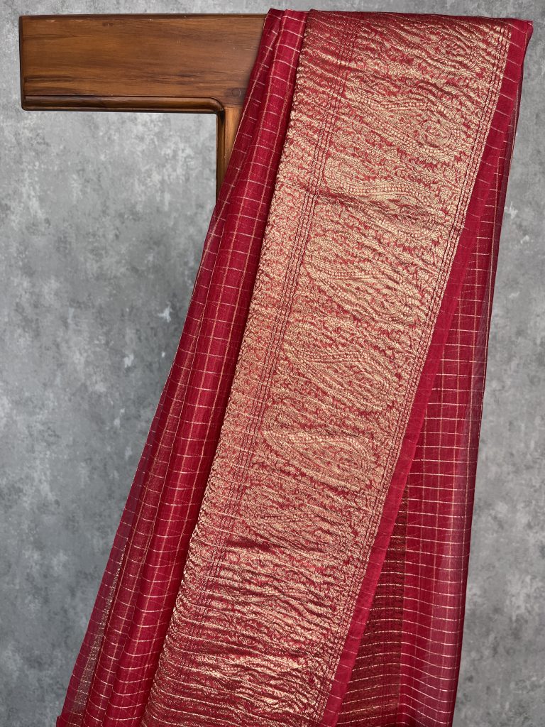 SILK ORGANZA ZARI CRUSH BANARASI SAREE - Image 2