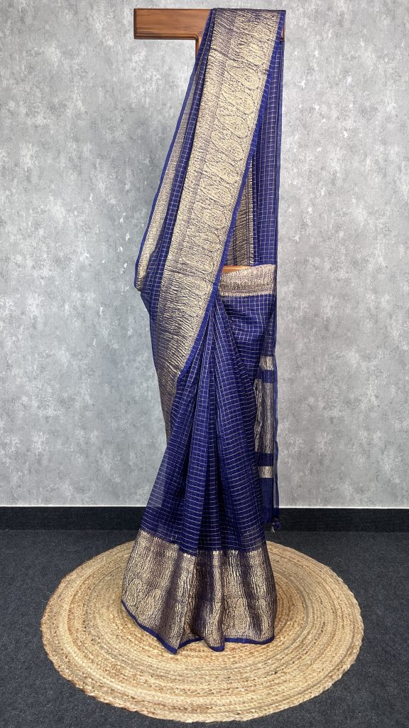 SILK ORGANZA ZARI CRUSH BANARASI SAREE