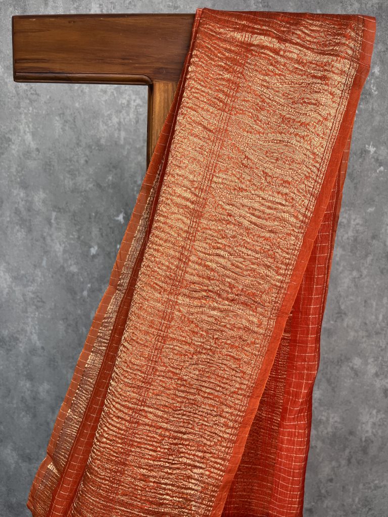SILK ORGANZA ZARI CRUSH BANARASI SAREE - Image 2