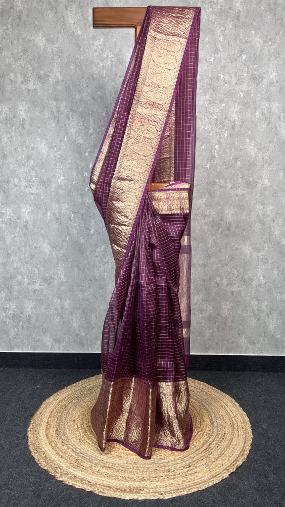 SILK ORGANZA ZARI CRUSH BANARASI SAREE