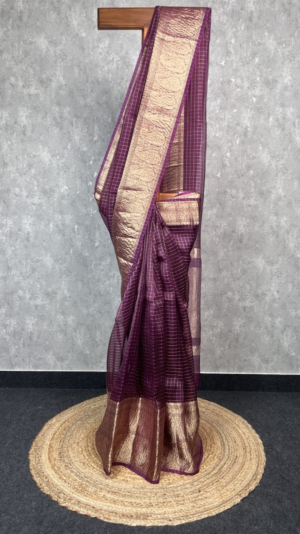 SILK ORGANZA ZARI CRUSH BANARASI SAREE