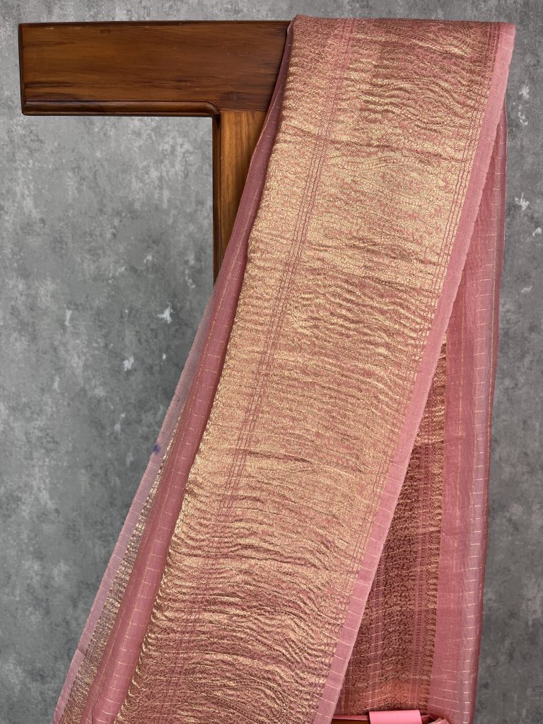 SILK ORGANZA ZARI CRUSH BANARASI SAREE - Image 2