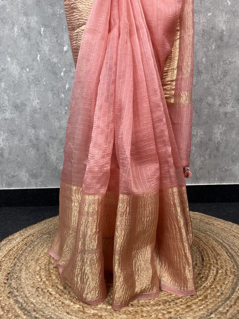 SILK ORGANZA ZARI CRUSH BANARASI SAREE - Image 3