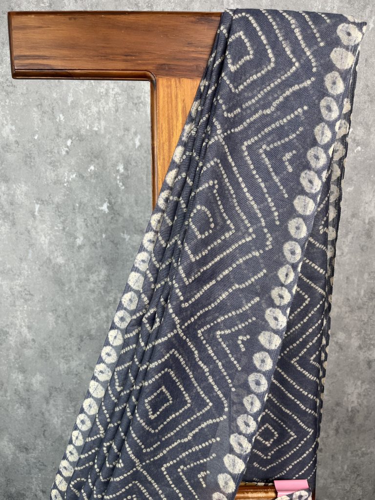 SEMI LINEN PRINTED SAREE - Image 2