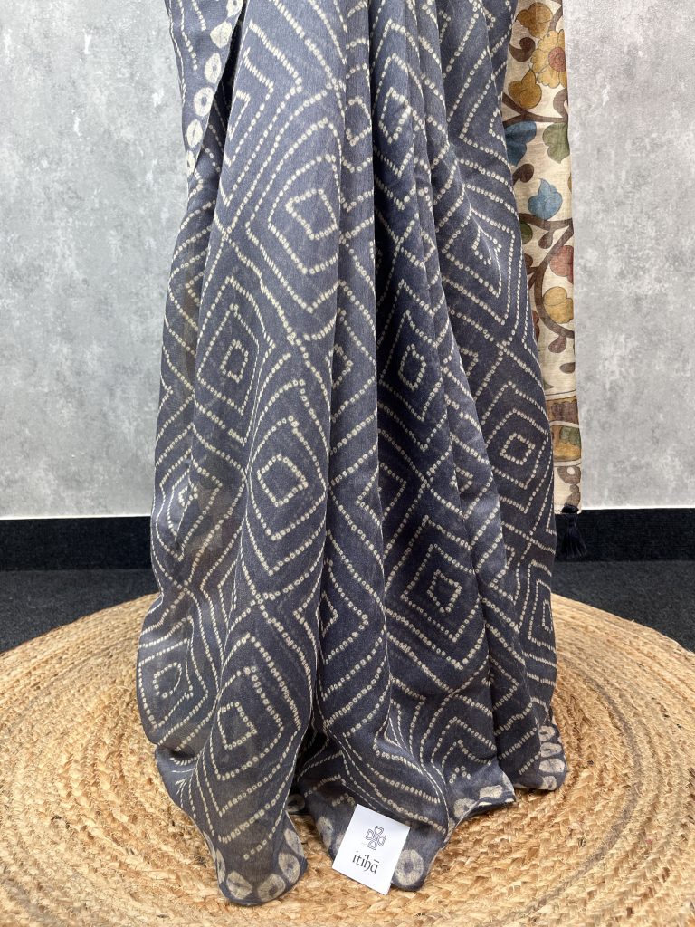 SEMI LINEN PRINTED SAREE - Image 3