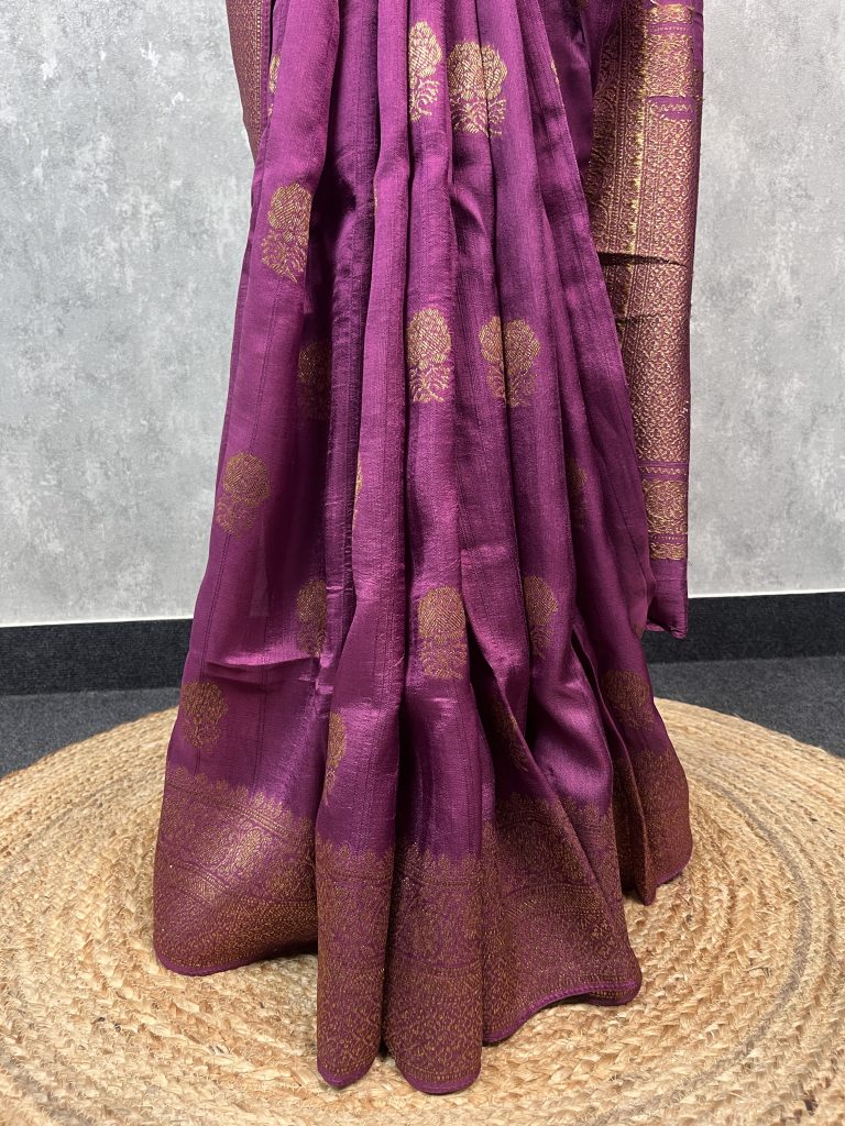 SEMI TUSSAR RAW SILK BANARASI SAREE - Image 3